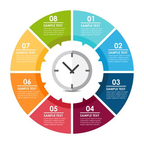 Infografía reloj vector