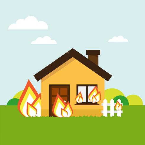 House on fire 451889 Vector Art at Vecteezy