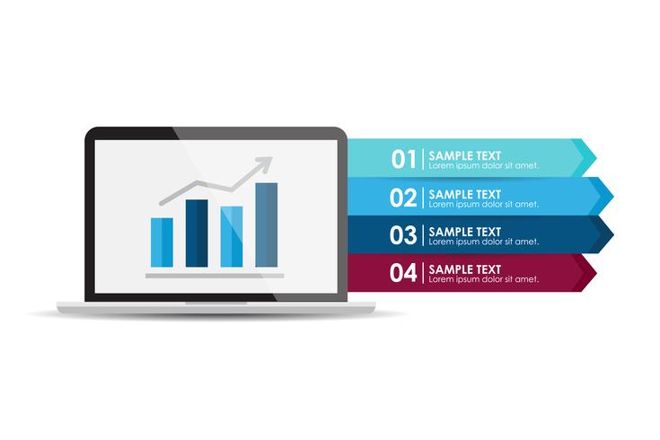 Laptop comuputer infographic vector