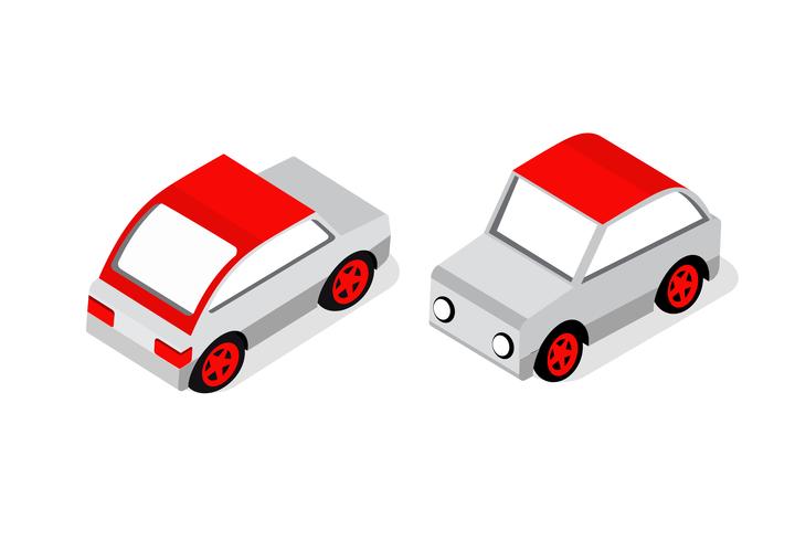 Conjunto isométrico de coches. vector