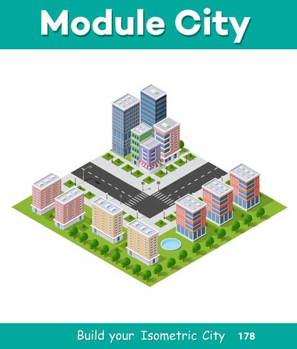 Barrio de la ciudad de megapolis vector