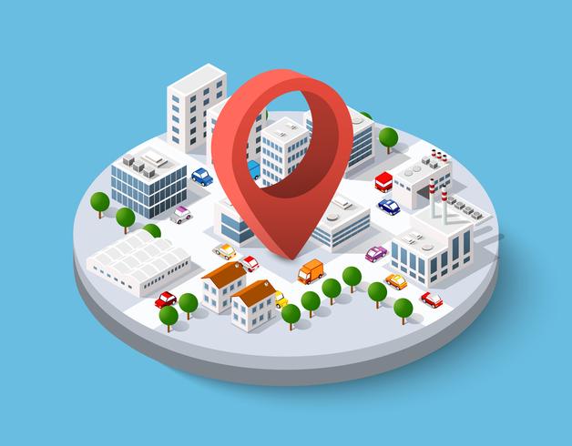 Isometric pin icon vector