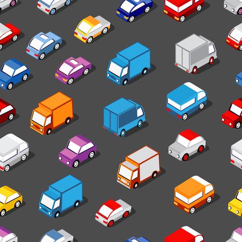 Seamless pattern of cars vector