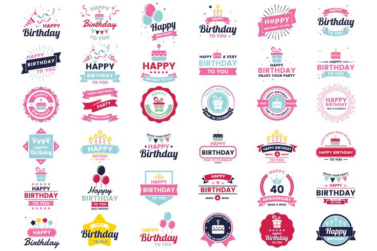 Happy Birthday Vector Logo for banner