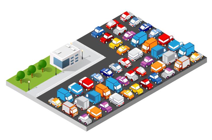 Isometric set cars vector