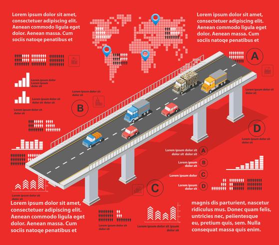 Infografía de ilustración roja vector