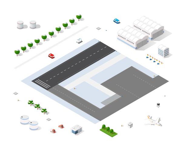 Set of isometric objects vector