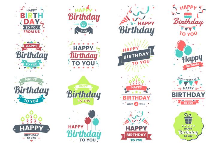 Happy Birthday Vector Logo for banner