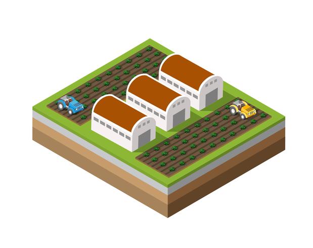 Farm Isometric dimensional vector