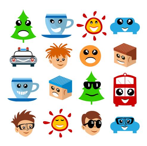 Emoji emoticon expression icons vector