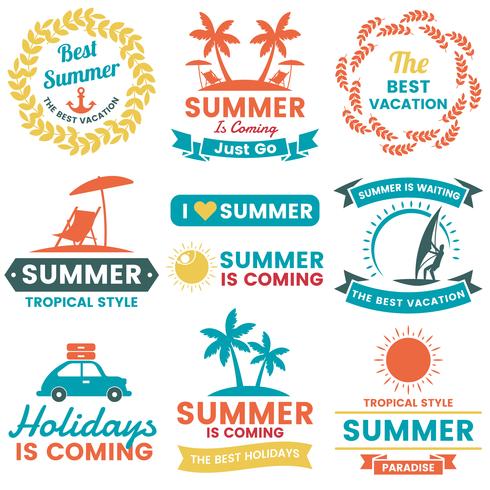 Verano Retro Vector Logo para banner