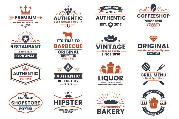 Restaurante Retro Vector Logo para banner