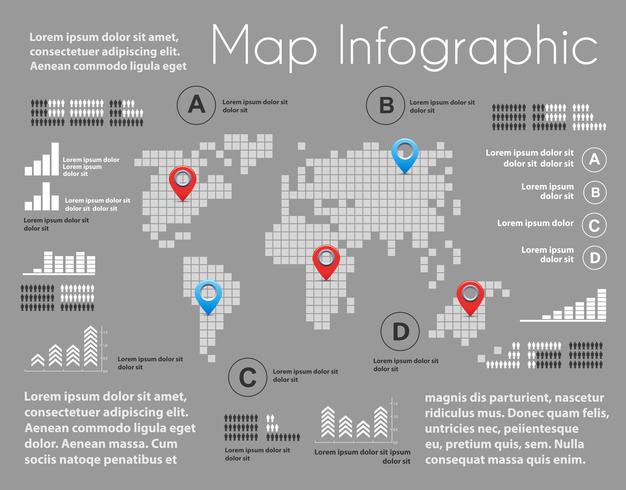 Infographics of map scheme vector