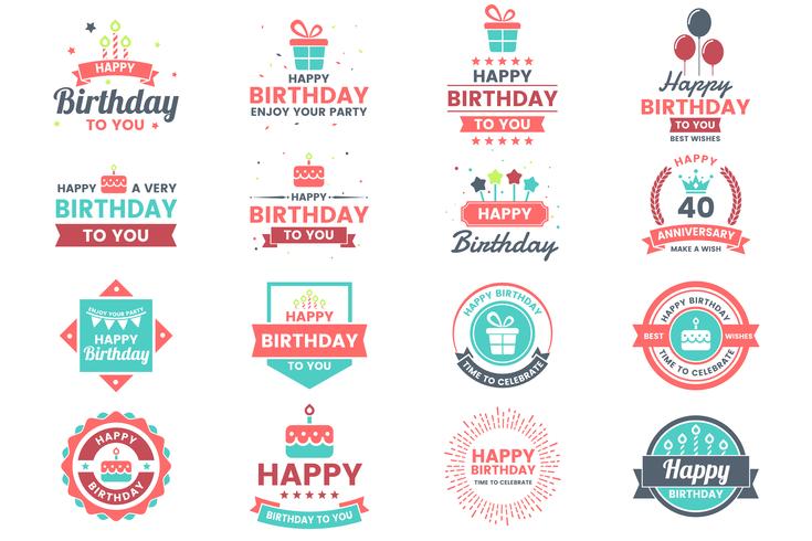 Happy Birthday Vector Logo for banner