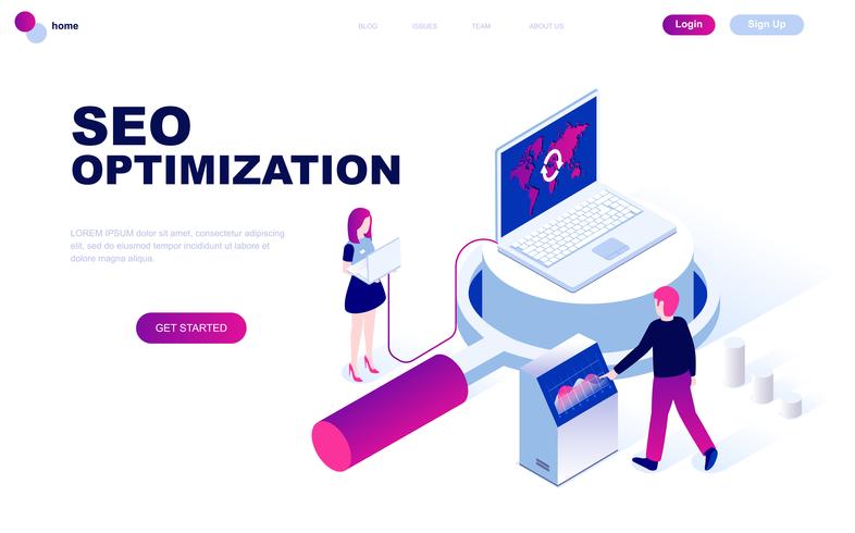 Modern flat design isometric concept of Seo Analysis vector