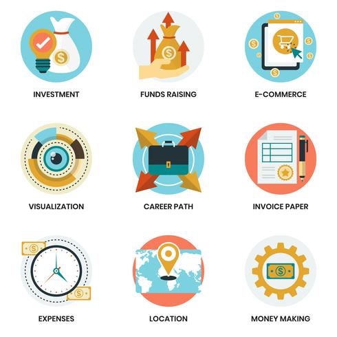 Business icons set for business, marketing vector