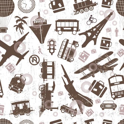 Airplane retro seamless template vector