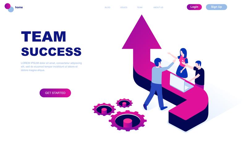 Modern flat design isometric concept of Team Success vector