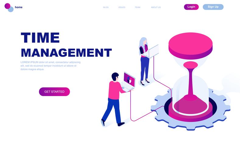 Modern flat design isometric concept of Time Management vector