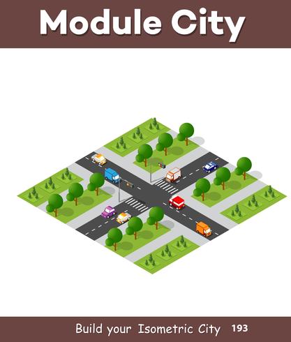 Expressway with cars vector