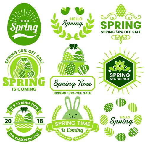 Spring Retro Vintage Vector Label