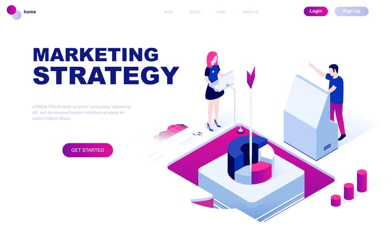 Modern flat design isometric concept of Marketing Strategy vector