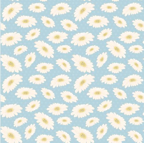 seamless vintage pattern hand drawn white daisy flower vector