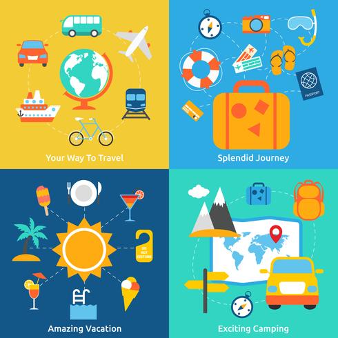 Flat travel concepts vector