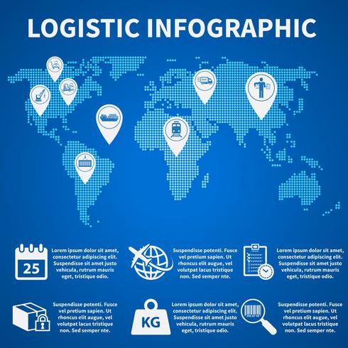 Infografía logística iconos vector