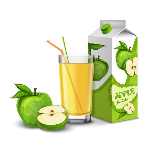 Apple juice set vector