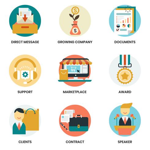 Business icons set for business, marketing vector