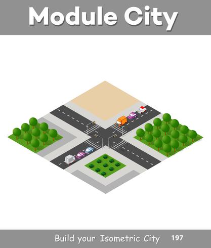 Expressway with cars vector