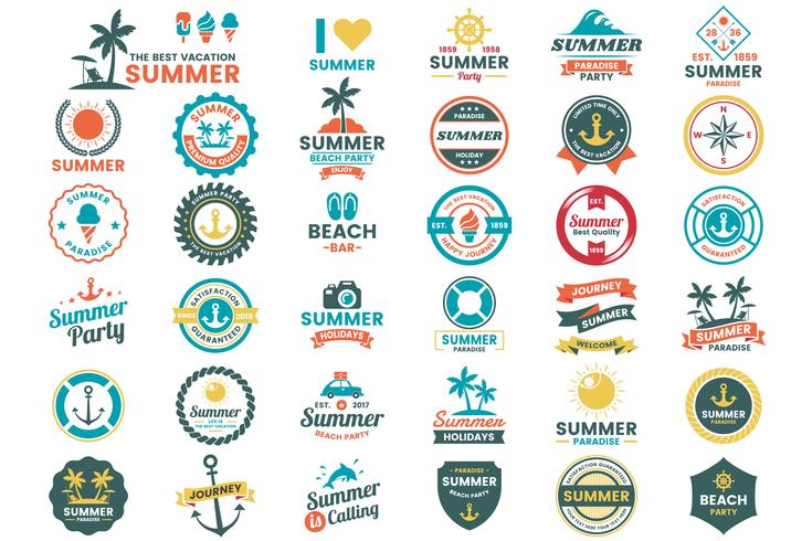 Verano Retro Vector Logo para banner