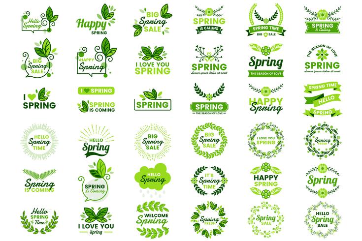 Spring Retro Vintage Vector Label