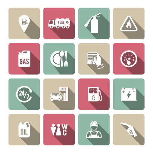 Set of auto gasoline service icon vector