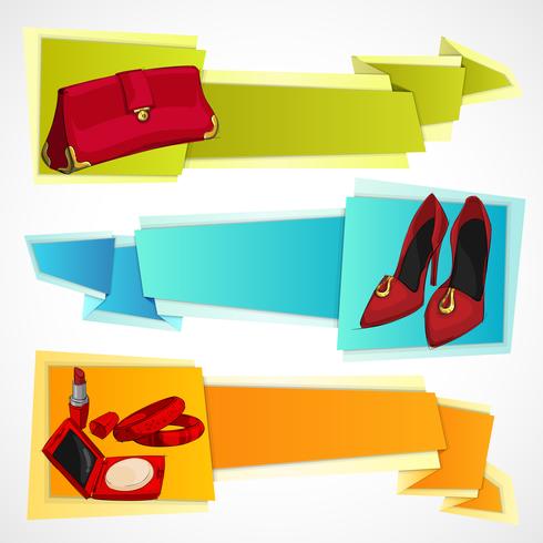 Conjunto de banners de moda vector