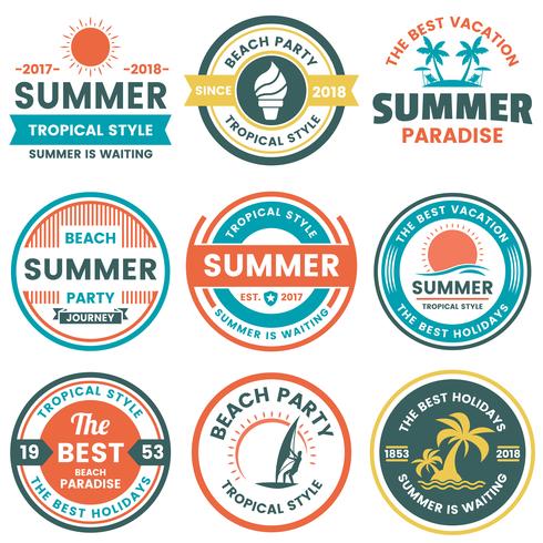 Summer Retro Vector Logo for banner