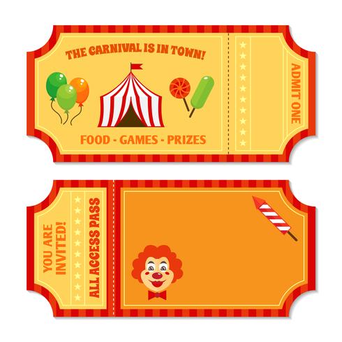 Circus tickets template vector