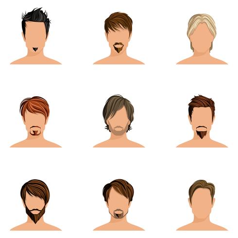 Man hair style set vector