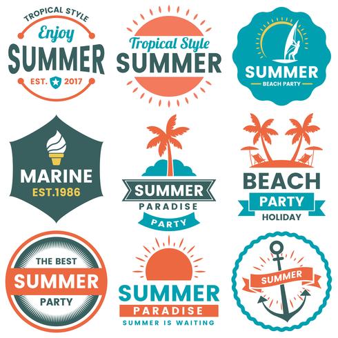 Verano Retro Vector Logo para banner