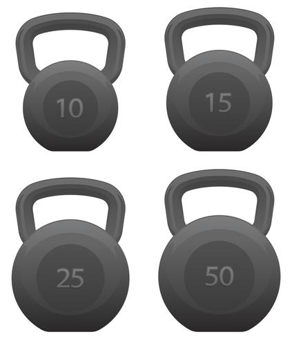 Kettlebells conjunto ilustración vectorial aislado vector