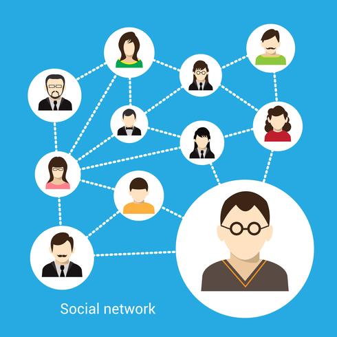 Social network concept vector