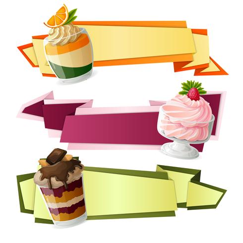 Banners de papel de dulces vector