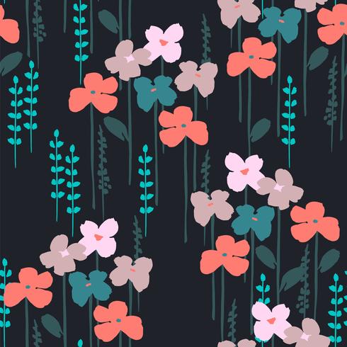 Floral abstract seamless pattern. vector