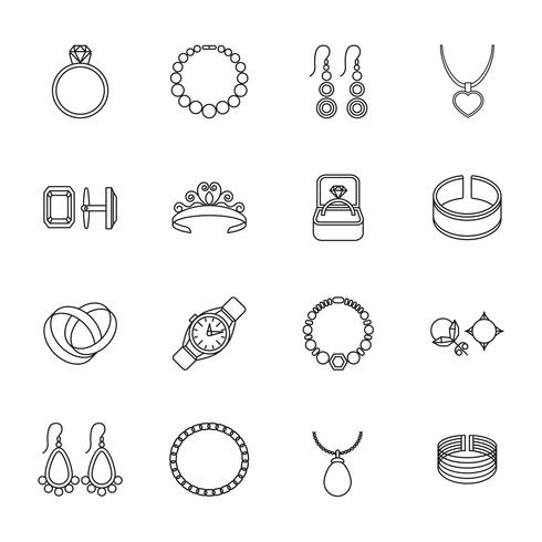 Jewelry icon outline vector