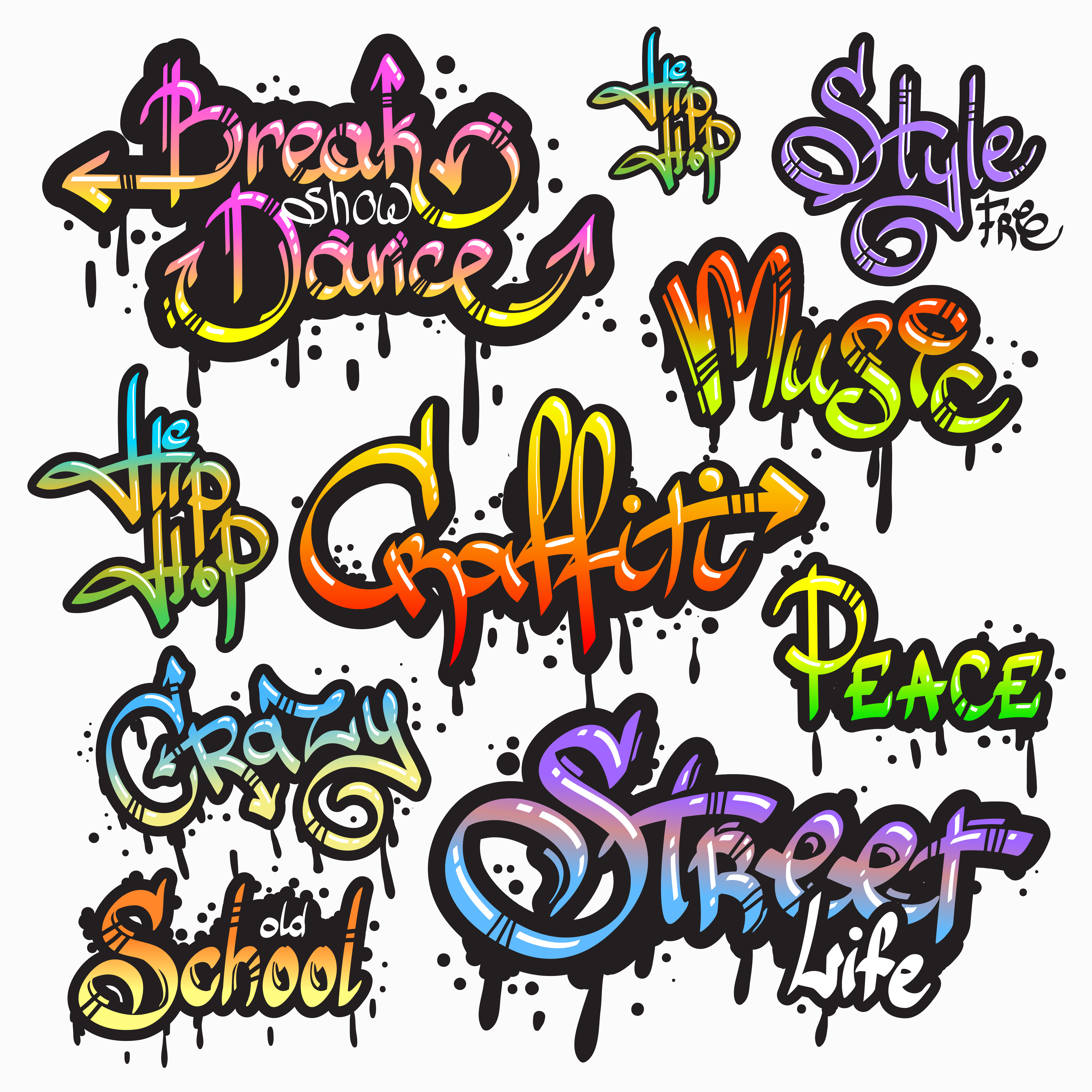 Graffiti Word Set 452665 Vector Art At Vecteezy