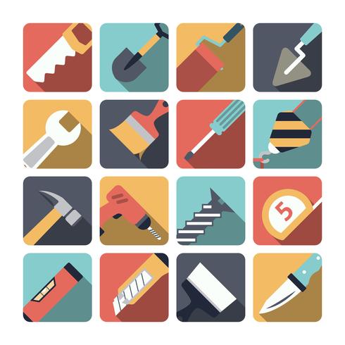 Iconos de herramientas de reparación de hogar vector