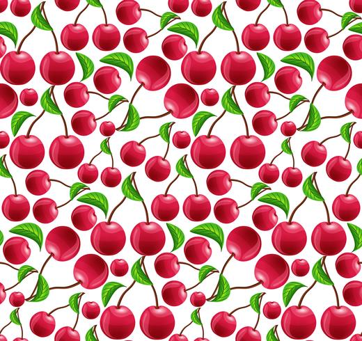 Cherry seamless pattern vector