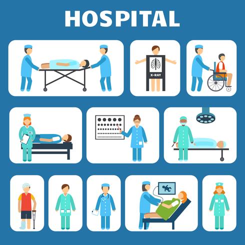 Medical flat pictograms set vector