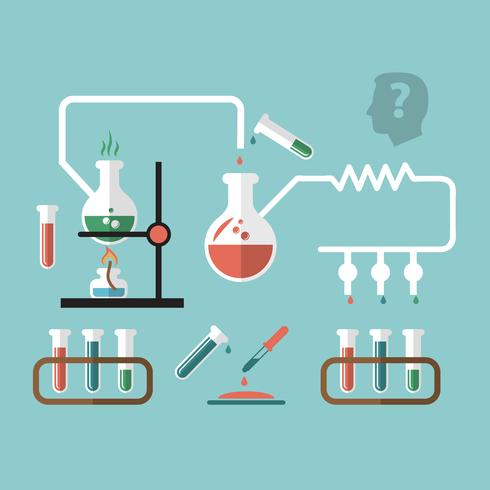 Química investigación infografía boceto vector